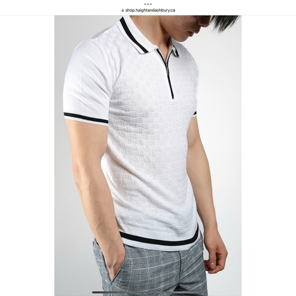 Brand New —Haight & Ashbury—TEXTURED TIPPING ZIP KNIT POLO—Original $135.00 - Picture 6 of 10